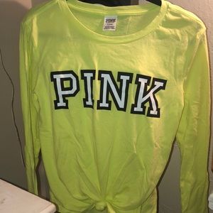 Lime Green Long Sleeve PINK Shirt